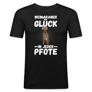 Hund Weimaraner - Männer Slim Fit T-Shirt - Schwarz - Vorne - Nik (191cm)