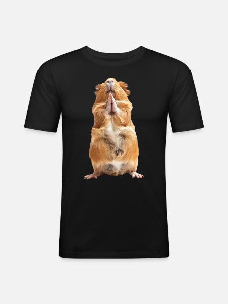Meerschweinchen - Männer Slim Fit T-Shirt - Schwarz