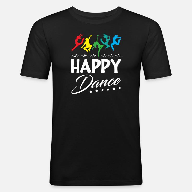 Happy Dance - Männer Slim Fit T-Shirt - Schwarz