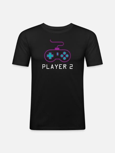 Player 2 Gamer - Men's Slim Fit T-Shirt - black