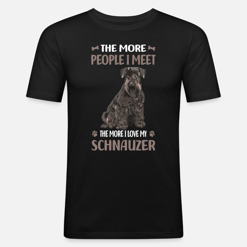 Schnauzer Hunderasse - Männer Slim Fit T-Shirt - Schwarz