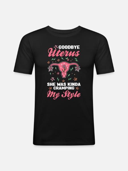 Hysterektomie - Männer Slim Fit T-Shirt - Schwarz