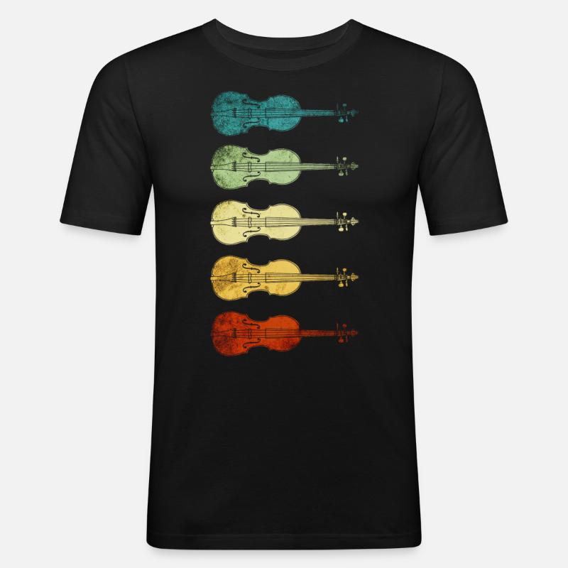 Violine Instrument Geige - Männer Slim Fit T-Shirt - Schwarz