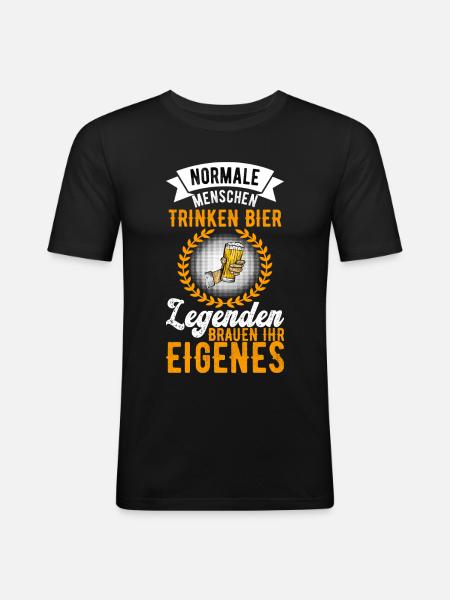 Bierbrauer Bierbrauen Bier Geschenk - Männer Slim Fit T-Shirt - Schwarz