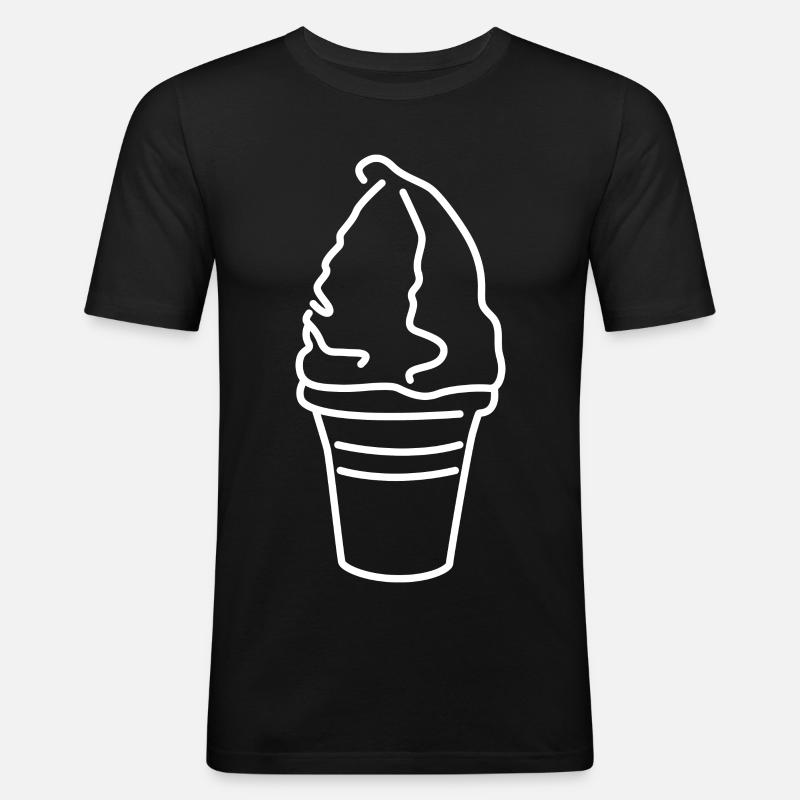 Softeis - Männer Slim Fit T-Shirt - Schwarz