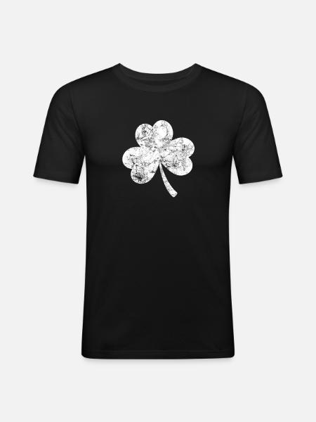 Trèfle - Saint-Patrick - Irlande - T-shirt près du corps Homme - noir