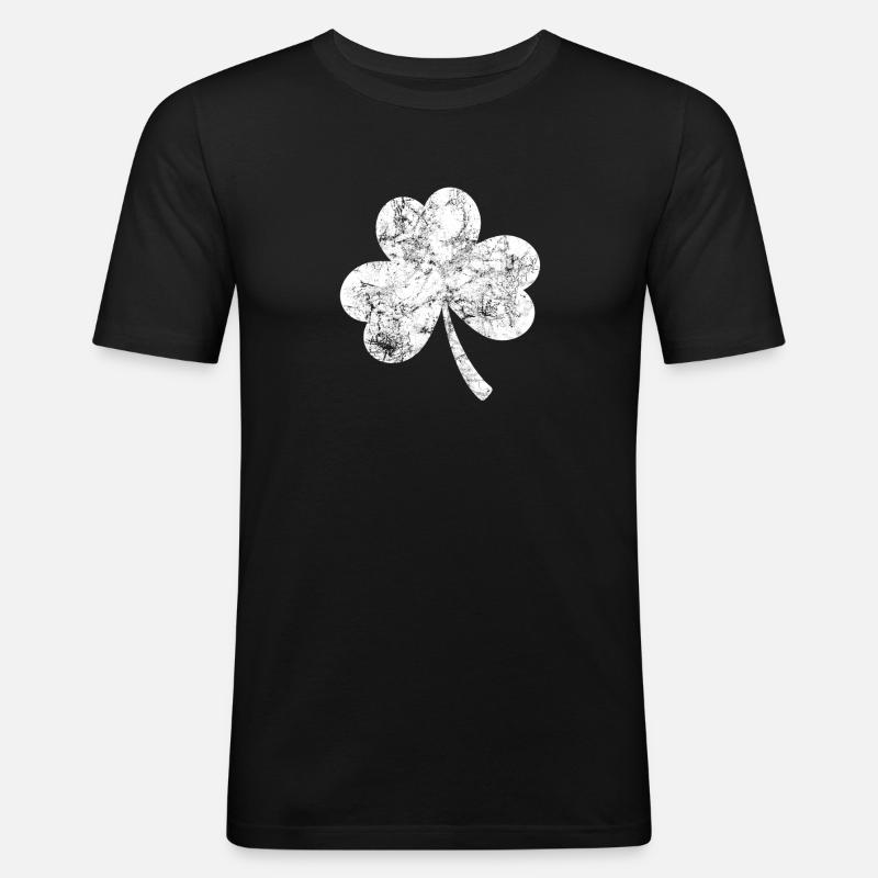 Trèfle - Saint-Patrick - Irlande - T-shirt près du corps Homme - noir