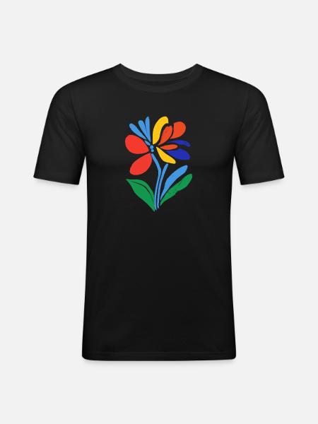 Flowers - Spring - Summer - Blossoms - Men's Slim Fit T-Shirt - black