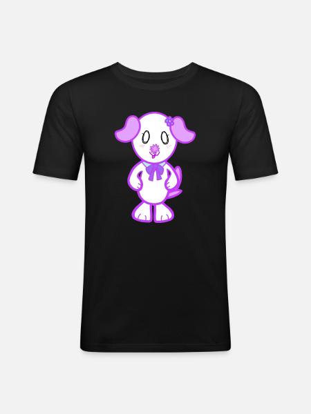 KawaiiDOGGOS - Flora print - Men's Slim Fit T-Shirt - black