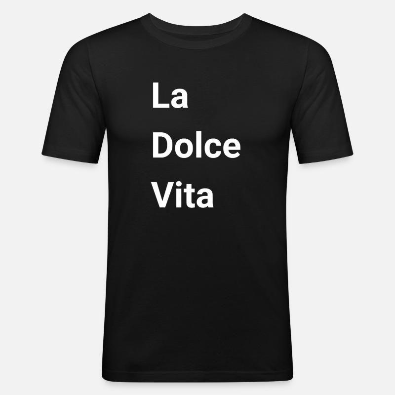 La Dolce Vita - Männer Slim Fit T-Shirt - Schwarz