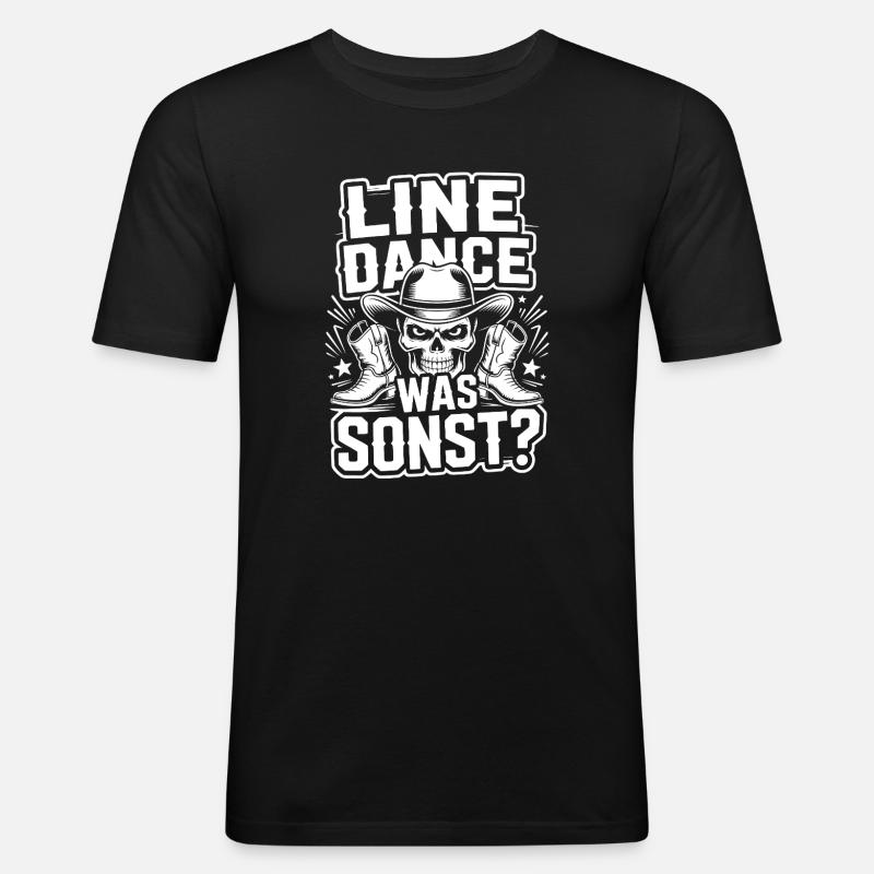 Line Dance What Else Skull - Men's Slim Fit T-Shirt - black
