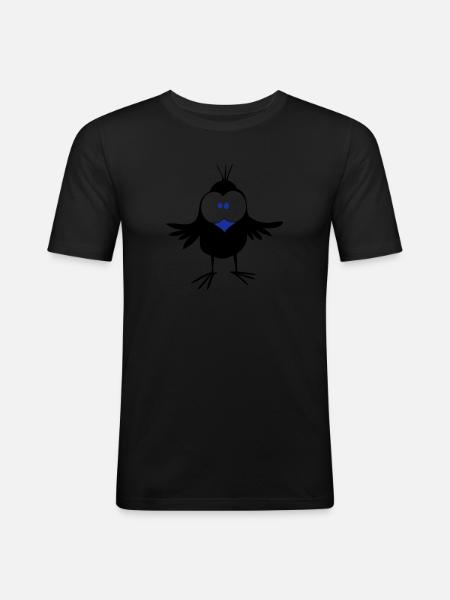 Moineau - T-shirt près du corps Homme - noir