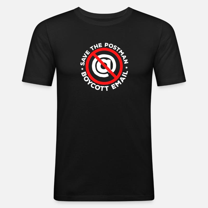 Boycott E-mail - Postman, Postman, Messenger - T-shirt près du corps Homme - noir