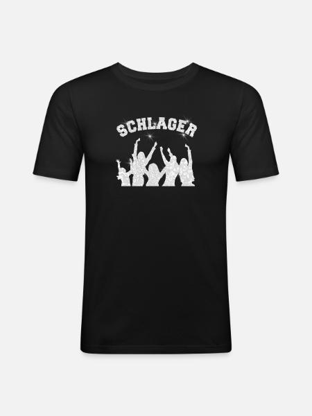 SCHLAGER GLITTER SILVER DANCE - Men's Slim Fit T-Shirt - black