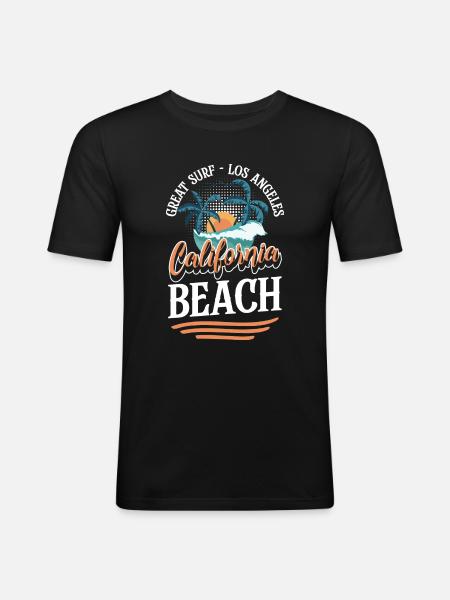 Summer Wave Surfing - Men's Slim Fit T-Shirt - black