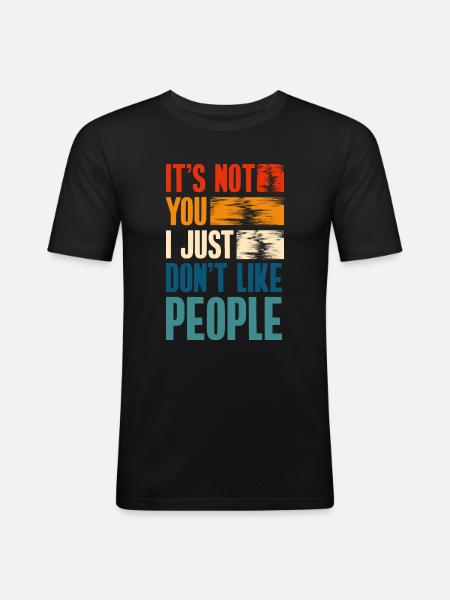 Sarcasm Crowd Misanthropy Rejection - Men's Slim Fit T-Shirt - black