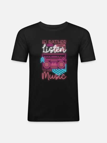 80s disco costume - Men's Slim Fit T-Shirt - black