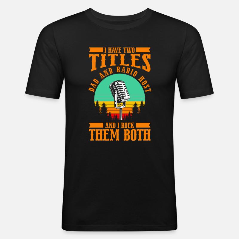 Moderator Programmsprecher Puls - Männer Slim Fit T-Shirt - Schwarz