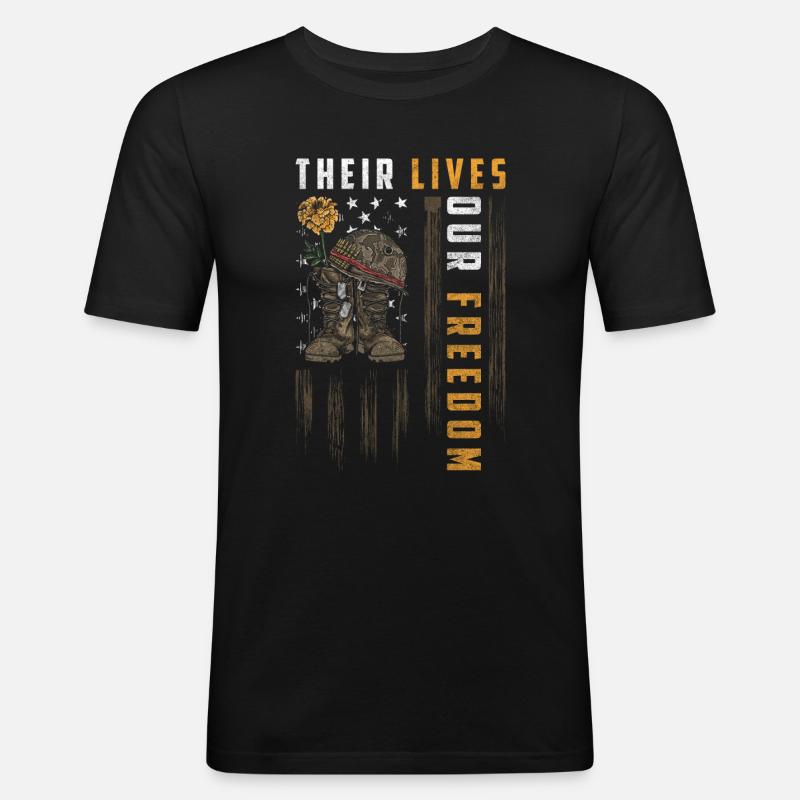 Militär Waffe Gewinner - Männer Slim Fit T-Shirt - Schwarz