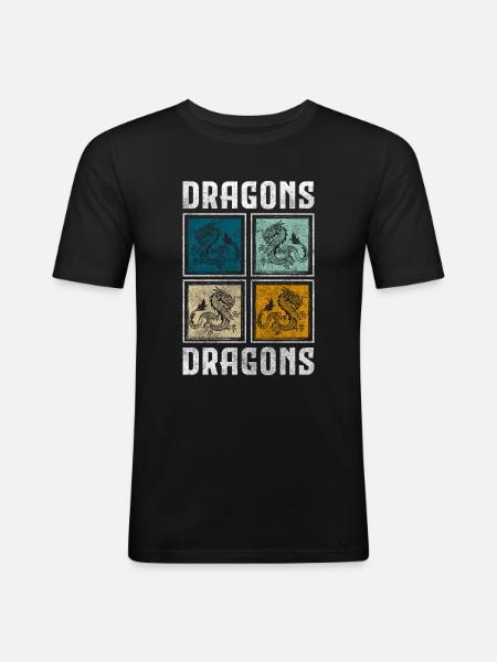 Dragon Wing Creature - Men's Slim Fit T-Shirt - black