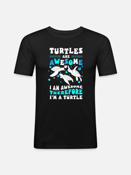 Meer Tierschutz Süß - Männer Slim Fit T-Shirt - Schwarz