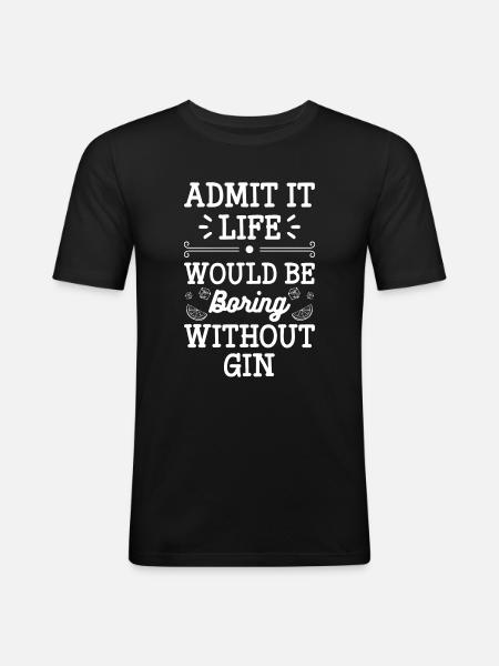 Gin Drinks Flavor - Men's Slim Fit T-Shirt - black