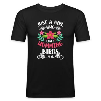 Oiseaux Nature Mode de vie - T-shirt près du corps Homme - noir - Devant - Nik (191cm)
