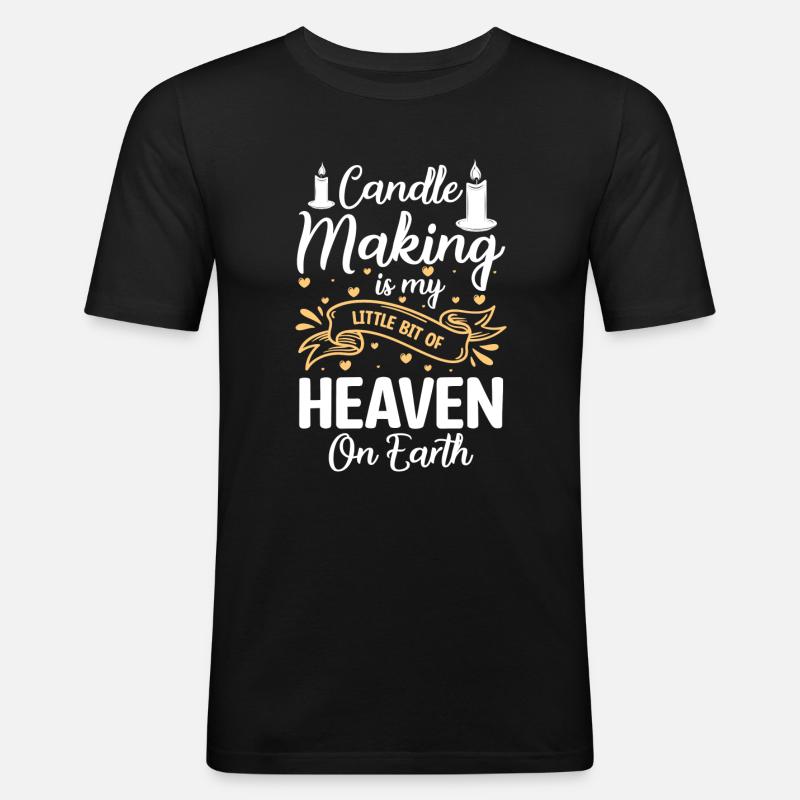 Kerzen Licht Freundschaft - Männer Slim Fit T-Shirt - Schwarz