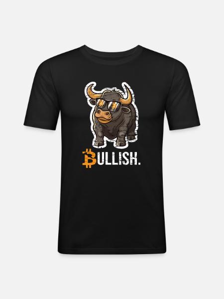 Bitcoin Bull - Men's Slim Fit T-Shirt - black