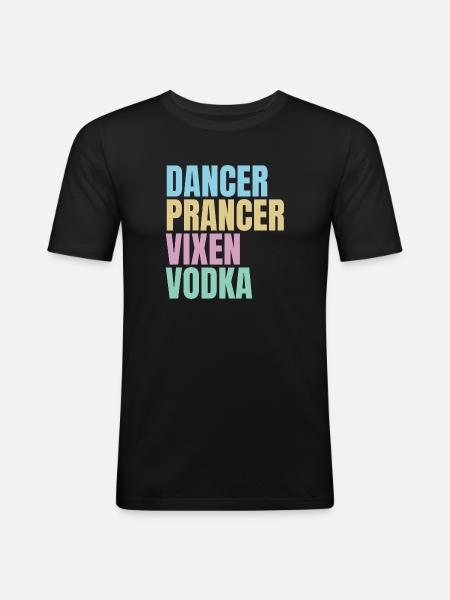 Funny drinking Christmas - Men's Slim Fit T-Shirt - black