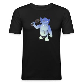 Prehistoric man - Men's Slim Fit T-Shirt - black - Front - Nik (191cm)