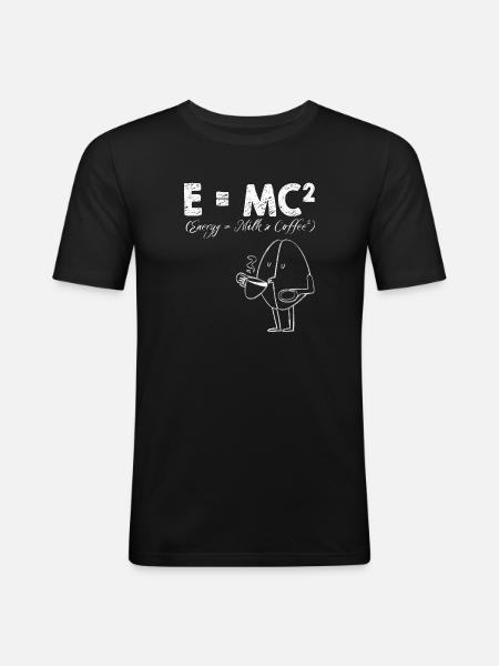 E=MC² (Energi = Mælk x Kaffe²) - Herre Slim Fit T-Shirt - sort