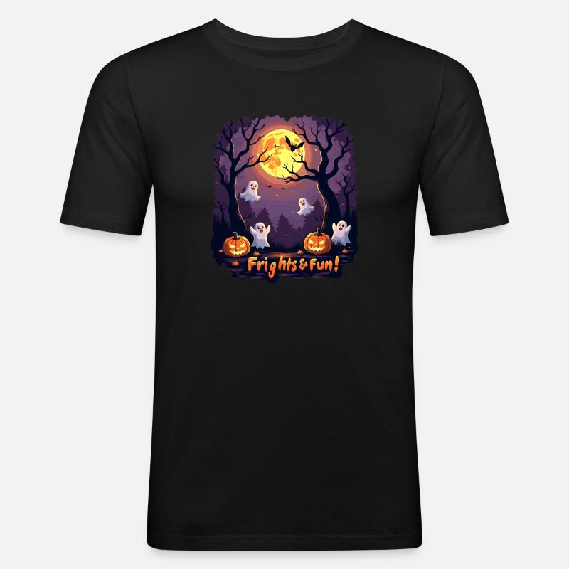 Schrecken & Spaß! Schrecken und Spaß! - Männer Slim Fit T-Shirt - Schwarz