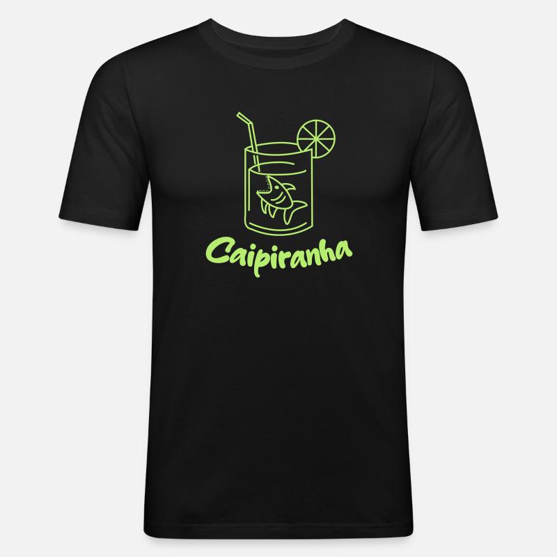 Caipiranha - Männer Slim Fit T-Shirt - Schwarz