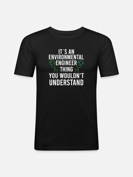 Umweltingenieur Umwelttechnik Engineer Science - Männer Slim Fit T-Shirt - Schwarz