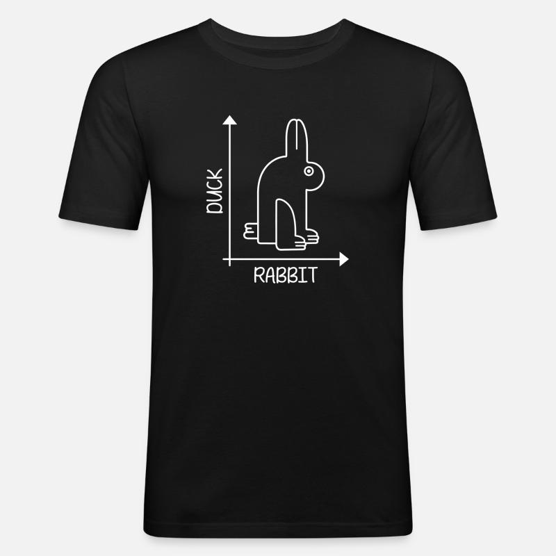 Ente oder Kaninchen - Männer Slim Fit T-Shirt - Schwarz