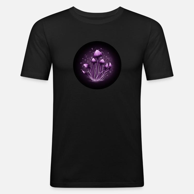 Magic mushrooms - Männer Slim Fit T-Shirt - Schwarz