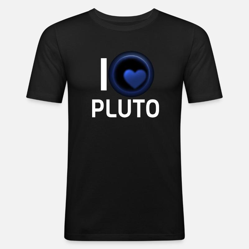 Ich liebe Pluto - Männer Slim Fit T-Shirt - Schwarz