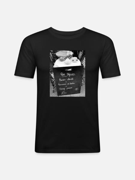 Photo Parisian breakfast - Men's Slim Fit T-Shirt - black