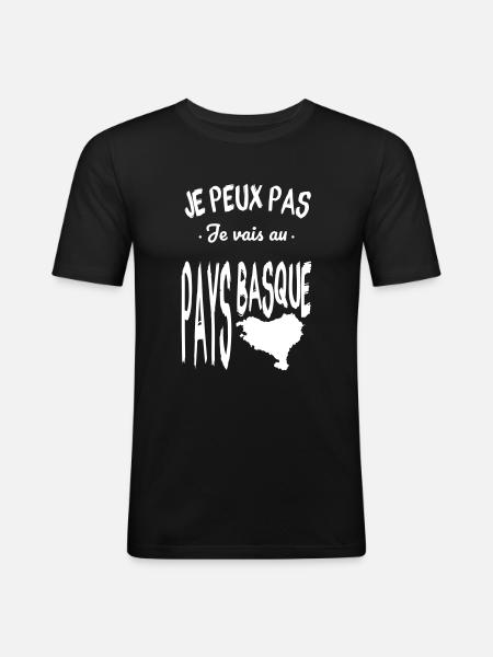 Mode Basque activé - T-shirt près du corps Homme - noir
