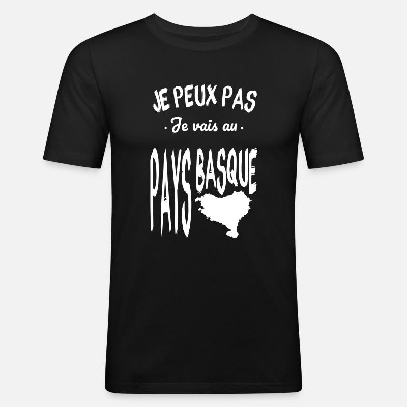 Mode Basque activé - T-shirt près du corps Homme - noir