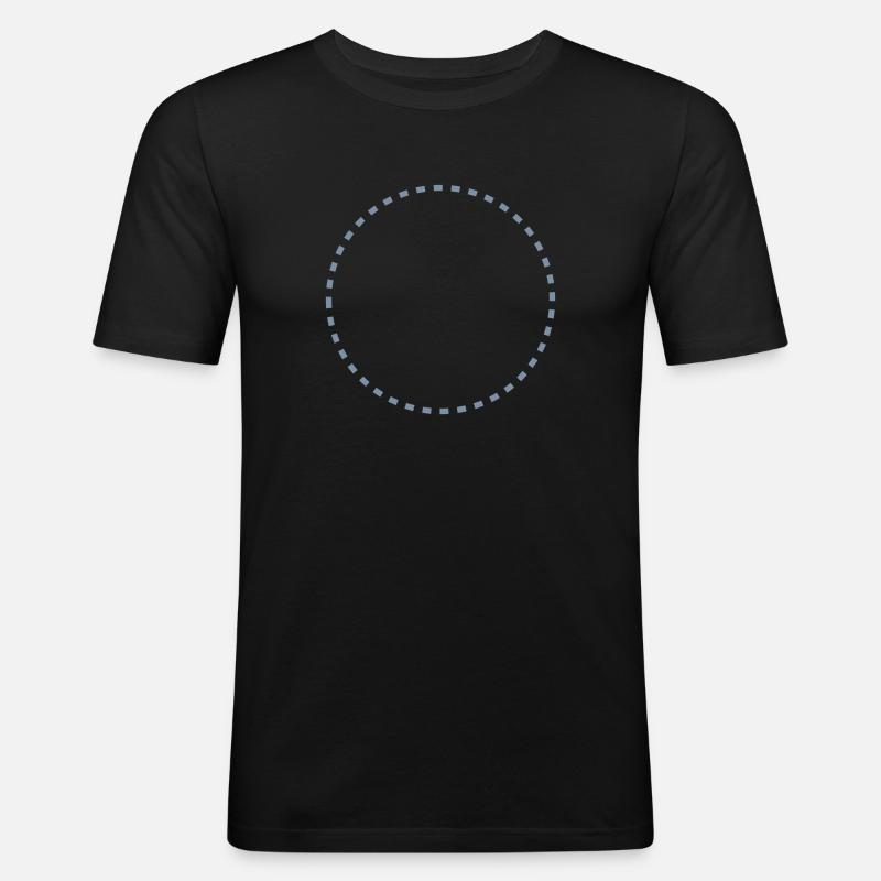 dashed_circle_1c - Männer Slim Fit T-Shirt - Schwarz