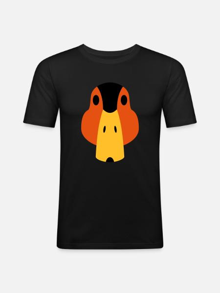 Ente / stilisiert - Männer Slim Fit T-Shirt - Schwarz