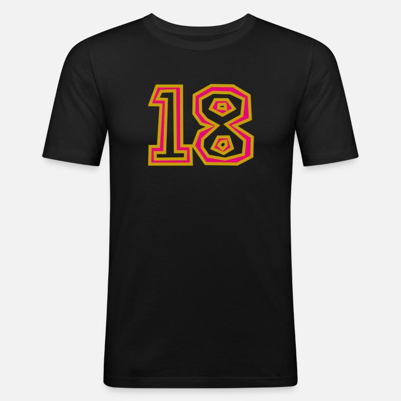 18 - Männer Slim Fit T-Shirt - Schwarz
