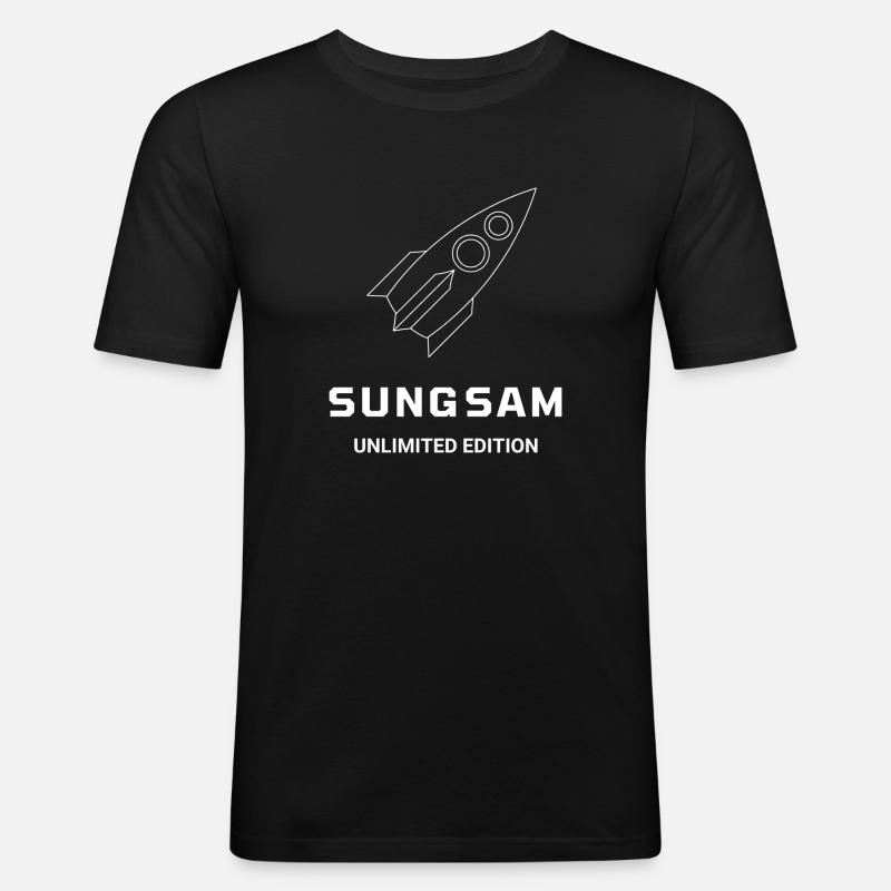 SUNGSAM EDITION ILLIMITEE (Rakete) - Männer Slim Fit T-Shirt - Schwarz