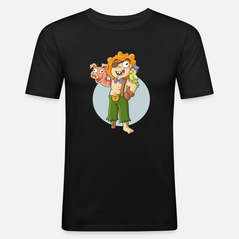Pig-Hand 2 - Männer Slim Fit T-Shirt - Schwarz