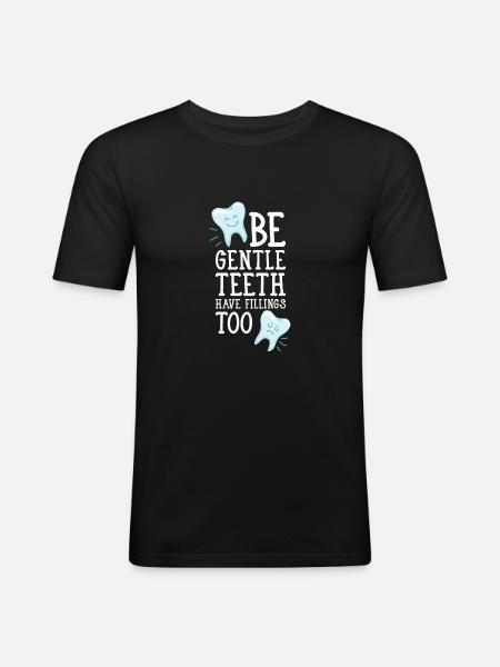 Tand tænder Word Game Tand Påfyldning Sjove ordsprog - Herre Slim Fit T-Shirt - sort