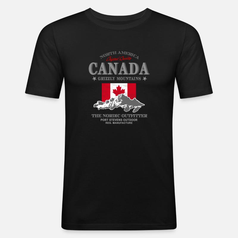 Kanada - Maple Leaf - Canada - Männer Slim Fit T-Shirt - Schwarz