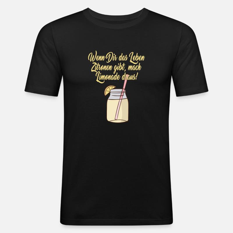 Mach Zitronenlimonade - Männer Slim Fit T-Shirt - Schwarz