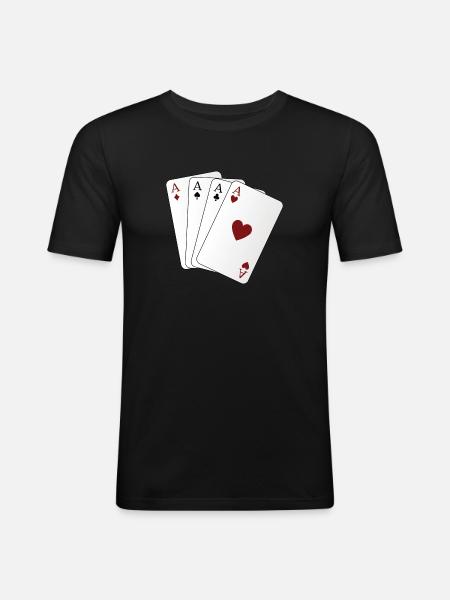 Playing Cards Ace - Men's Slim Fit T-Shirt - black